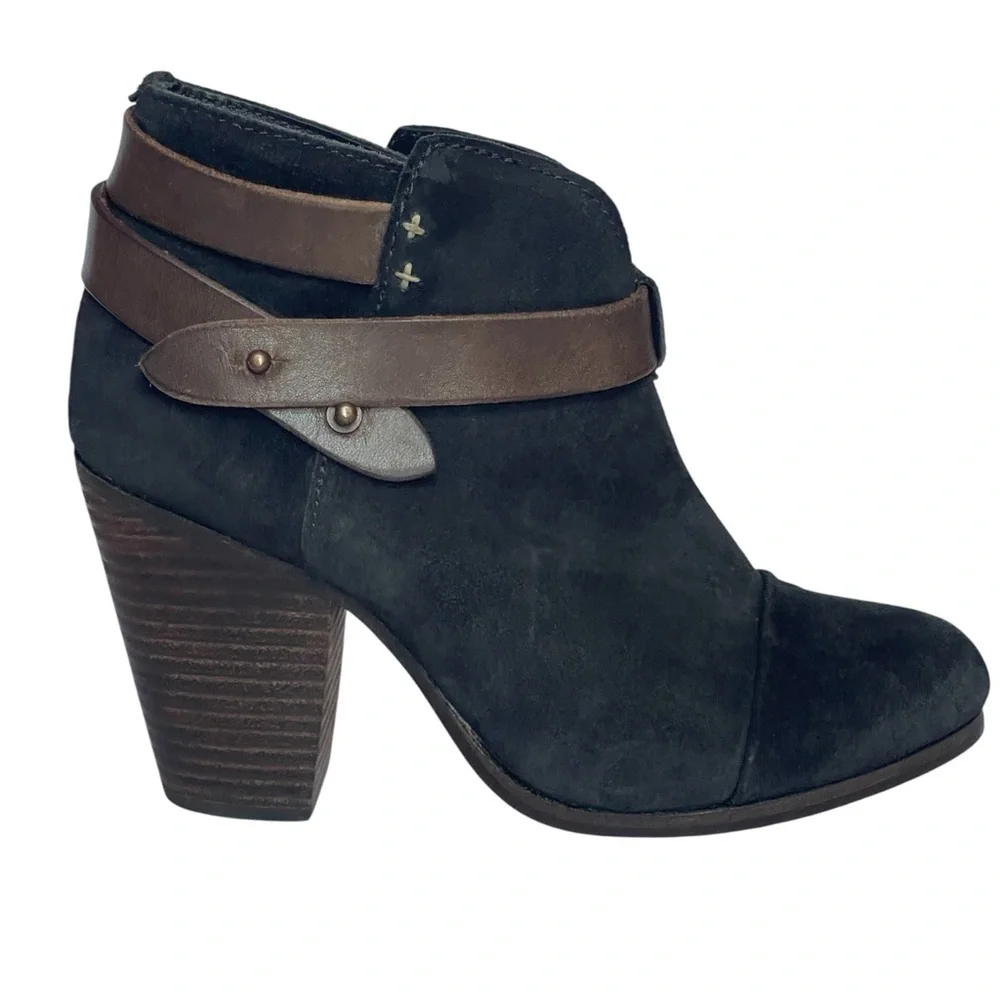 RAG & BONE HARROW BLACK SUEDE BOOTS SZ 6 MED
